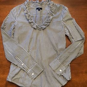 Gap striped ruffle shirt